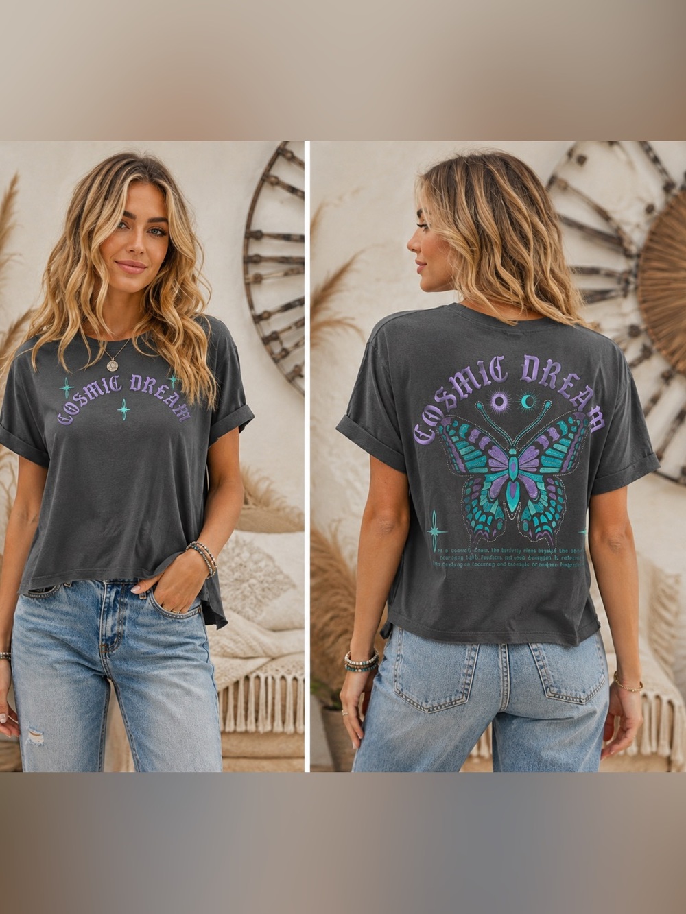 NWT La Luna Cosmic Dream Crop Tee